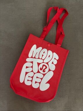 Lululemon Athletica Graphic Red Tote Bag Made To Feel